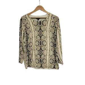 J Crew Snakeskin Print Merino Wool Crewneck Sweater Size XXL
